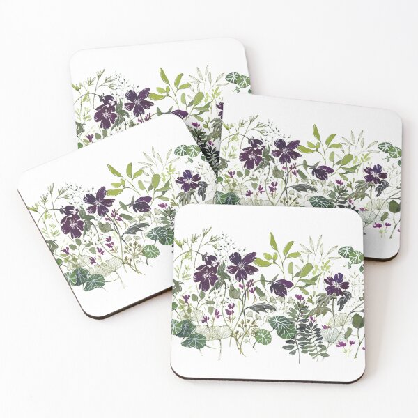 Item preview, purple nasturtiums designed and sold by ObjetsdArtsMFD.