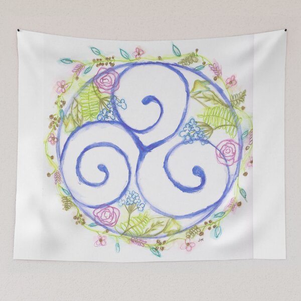 Item preview, Drawing triskel nature triskel watercolor designed and sold by JHmixedmedia.