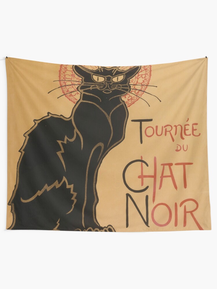Alternate view of Le Chat Noir The Black Cat Poster by Théophile Steinlen Tapestry