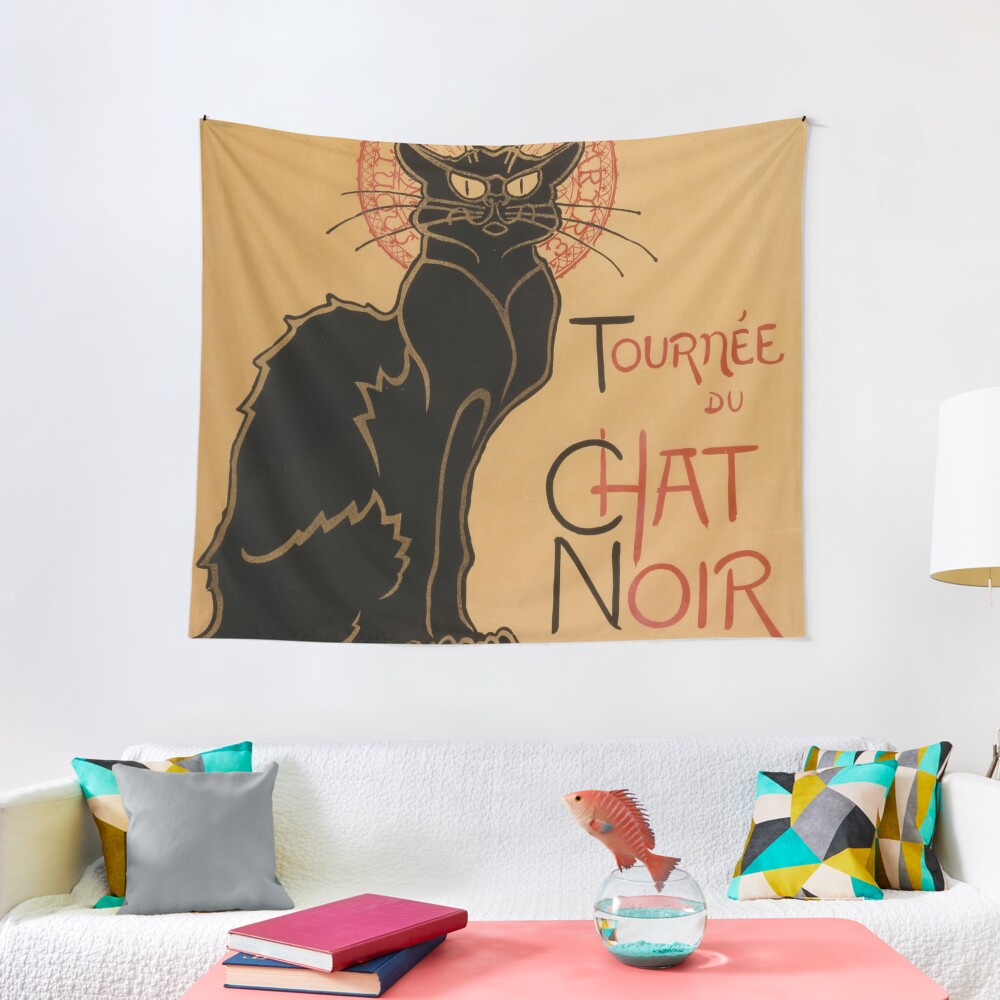 Le Chat Noir The Black Cat Poster by Théophile Steinlen Tapestry