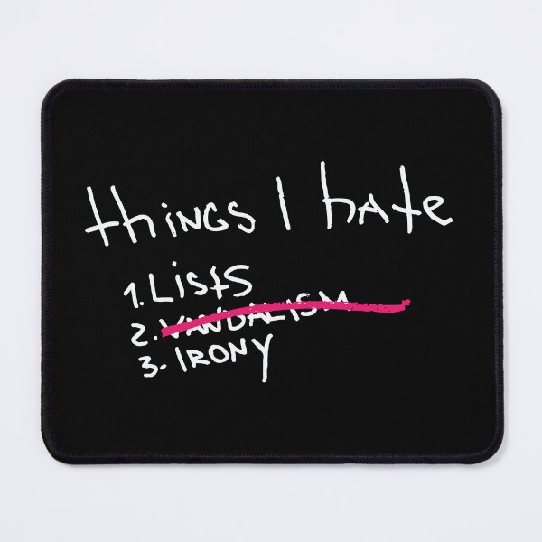 Item preview, i hate lists (white text on black) designed and sold by Rzera-.