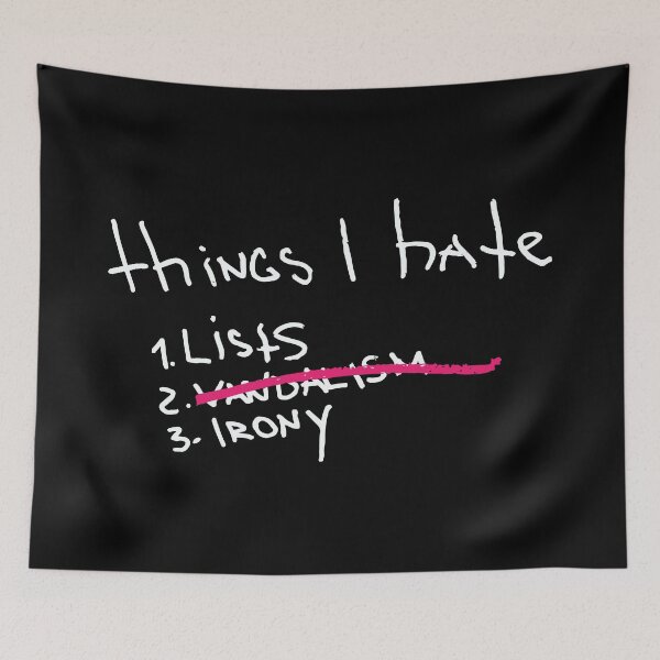 Item preview, i hate lists (white text on black) designed and sold by Rzera-.