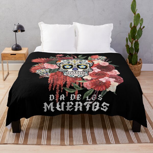 Item preview,  day of the dead,la muerte, skulls in botanicals flowers and red roses designed and sold by InnaMGraphic.