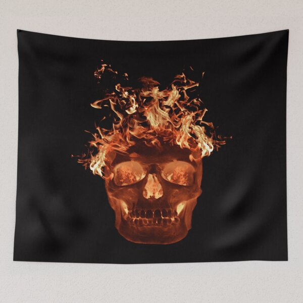 Item preview, Orange Flame Skull designed and sold by Atteestude.