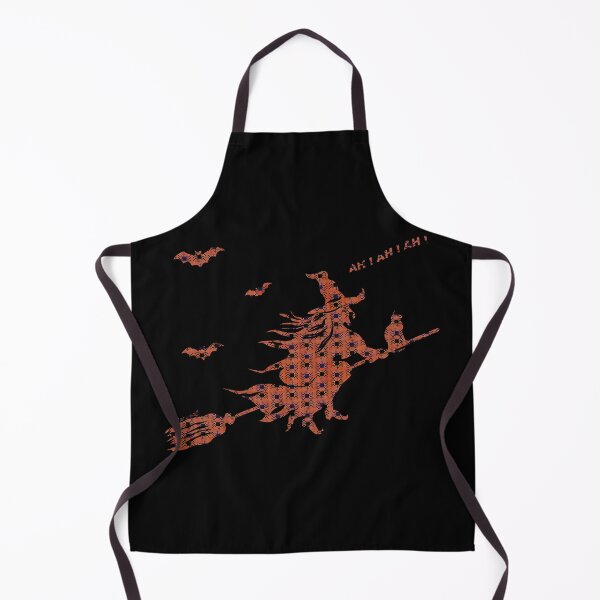 Item preview, The witch Ursule on her broomstick with her cat on a Halloween night designed and sold by PolairmozaiC.