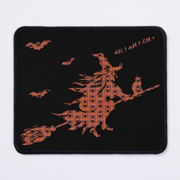 Item preview, The witch Ursule on her broomstick with her cat on a Halloween night designed and sold by PolairmozaiC.