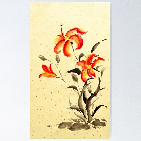Item preview, Tiger Lily - red - no Cally designed and sold by Birgit Moldenhauer.
