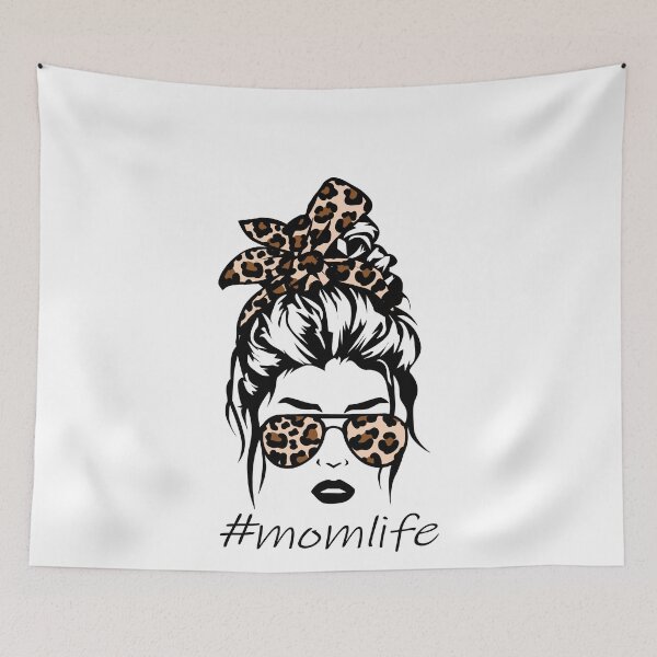 Item preview, Mom Life Leopard Messy Bun  designed and sold by Simeon	 Dorelus.