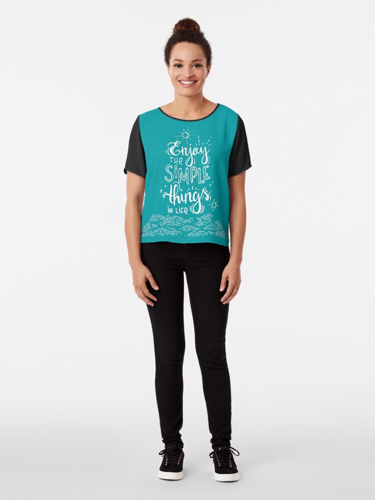 Alternate view of Enjoy the simple things in life - black Chiffon Top