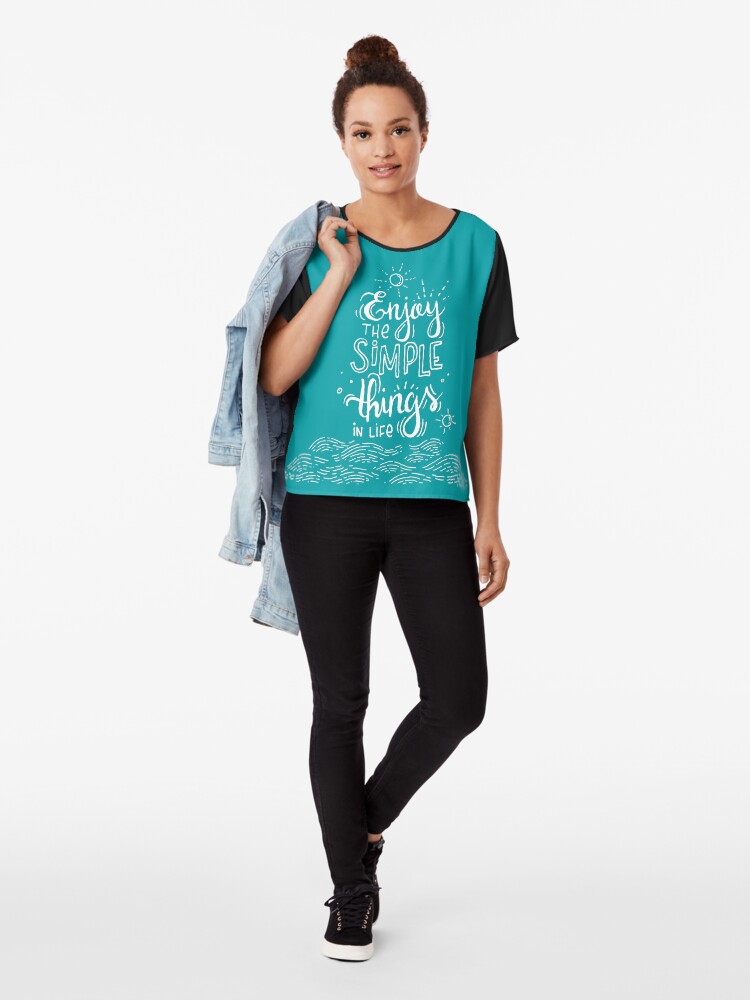 Alternate view of Enjoy the simple things in life - black Chiffon Top