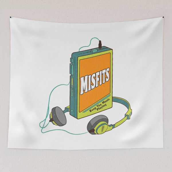 Item preview, Misfits _ Diseño retro de Walkman _ Arte musical retro designed and sold by Faustine Arreola.