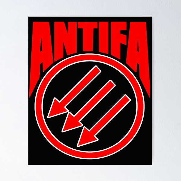 Vista previa del artículo con la obra «ANTIFA antifascista», diseñado y vendido por teledude.