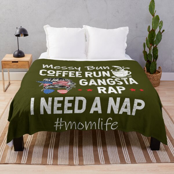 Item preview,  American Flag Patriotic Lady Mom Life Messy Bun Coffee Run Gangsta Rap designed and sold by Simeon	 Dorelus.