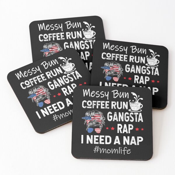 Item preview,  American Flag Patriotic Lady Mom Life Messy Bun Coffee Run Gangsta Rap designed and sold by Simeon	 Dorelus.