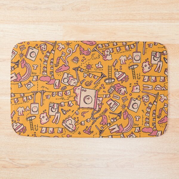 Item preview, laundry pattern ( yellow ) designed and sold by amanjabal.