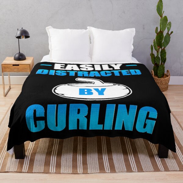 Item preview, Easily Distracted By Curling   Curler Winter Sports Curling Classic   designed and sold by jerrylson.