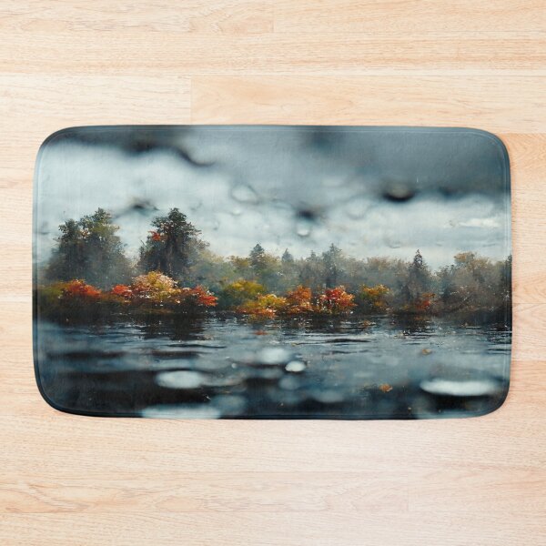 Artikelvorschau, Foggy Lake Fallende Regentropfen an einem regnerischen Herbsttag entworfen und verkauft von Unwind-Art-Work.