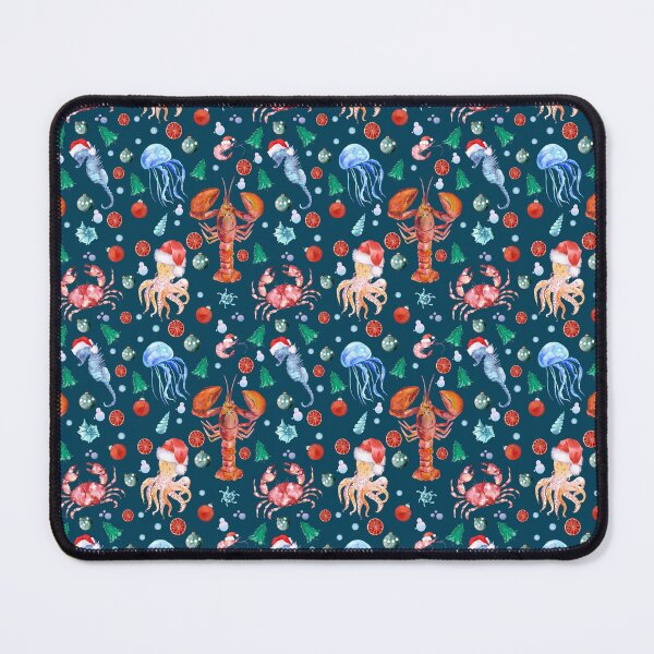 Item preview, Crustaceancore Watercolor Lobster Crab Ocean Holiday Christmas Pattern designed and sold by suzcreate.