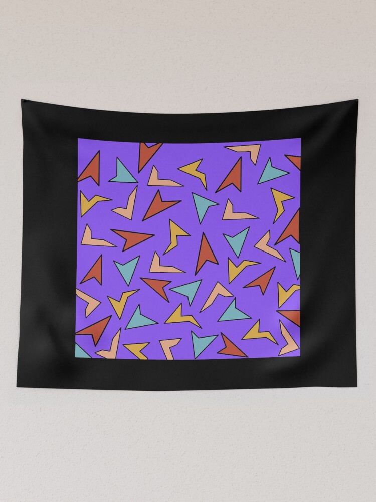 Thumbnail 2 of 3, Tapestry, Colorful Geometric Forms Purple Pattern designed and sold by ArtOrg.