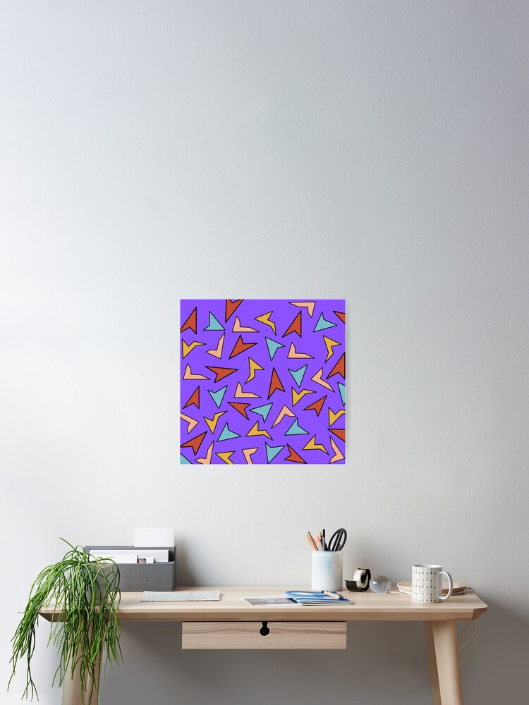 Thumbnail 2 of 3, Poster, Colorful Geometric Forms Purple Pattern designed and sold by ArtOrg.