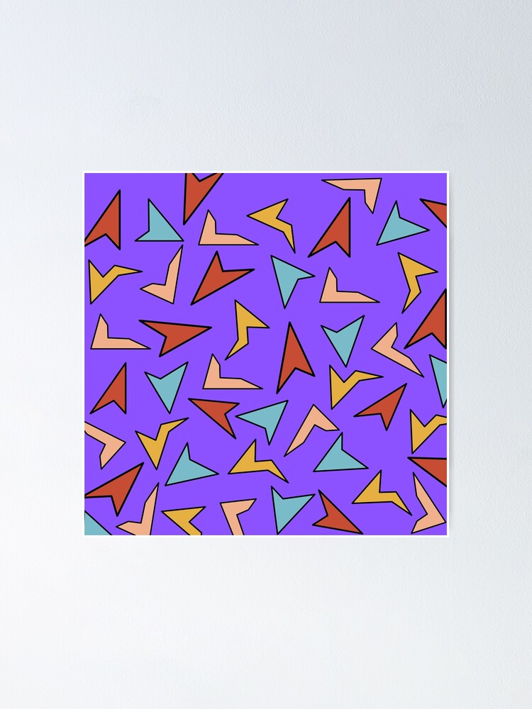 Thumbnail 1 of 3, Poster, Colorful Geometric Forms Purple Pattern designed and sold by ArtOrg.