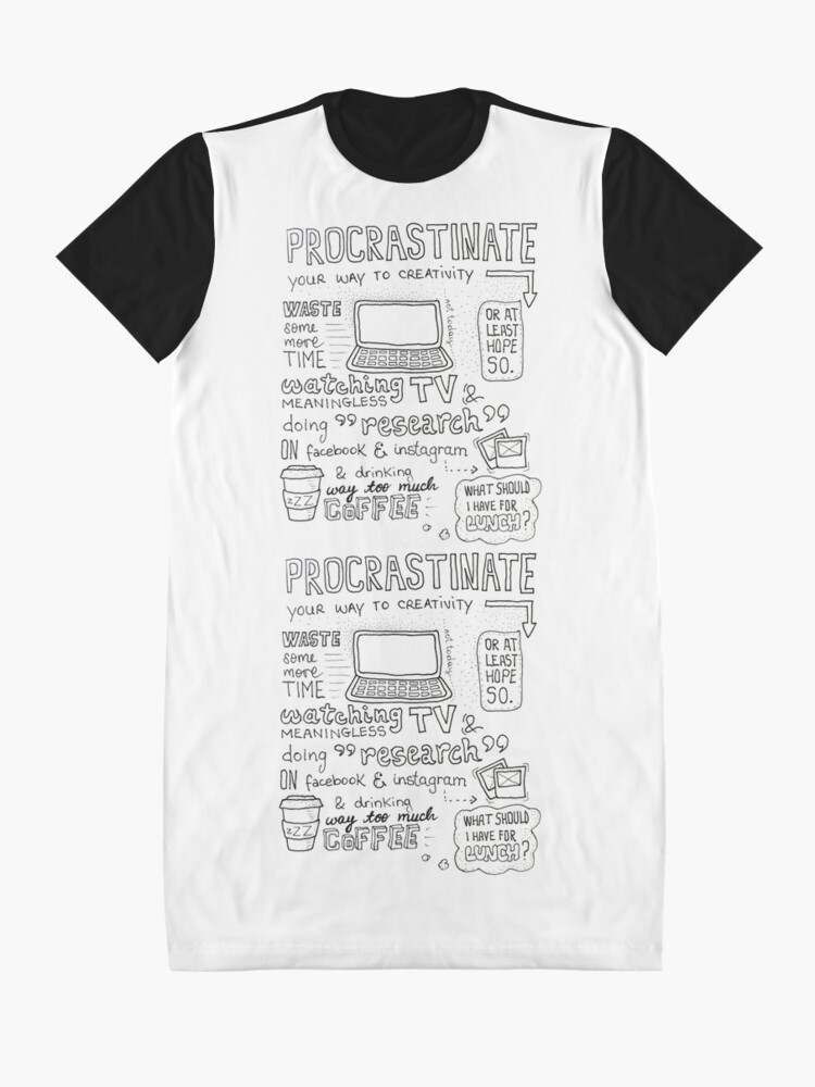 Alternate view of Procrastinate your way to creativity Graphic T-Shirt Dress