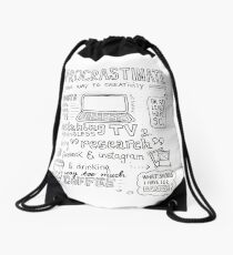 Procrastinate your way to creativity Drawstring Bag