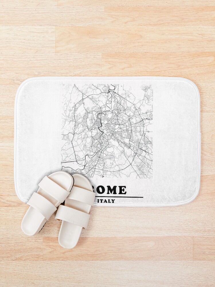 Thumbnail 1 of 6, Bath Mat, Minimal Rome Map designed and sold by eneakelo777.
