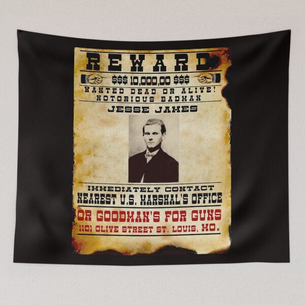 Item preview, JESSE JAMES : Vintage Wanted Badman Poster designed and sold by posterbobs.