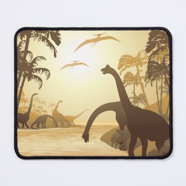Item preview, Dinosaurs on Tropical Jurassic Landscape designed and sold by BluedarkArt.