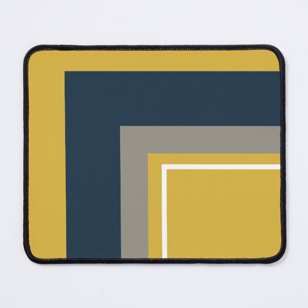 Item preview, Half Frame Minimalist Geometric Pattern in Mustard Yellow, Navy Blue, Grey, and White designed and sold by kierkegaard.