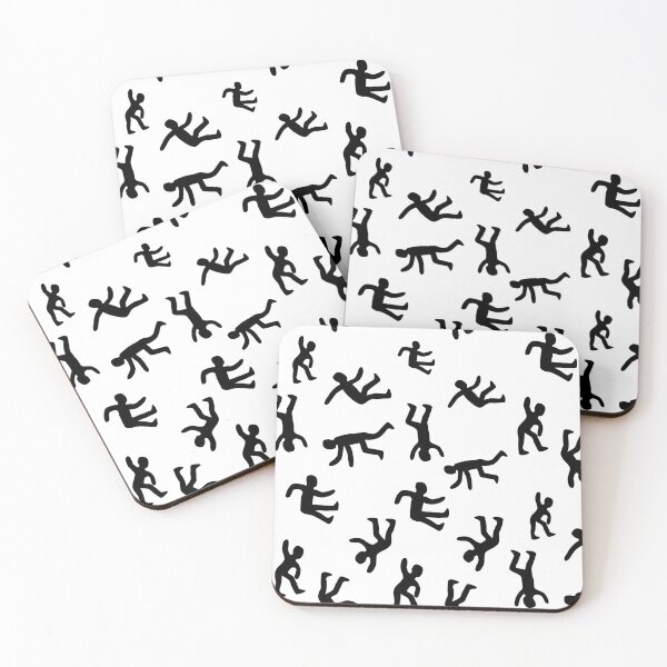 Item preview, Falling people pattern in black. designed and sold by angelisart.