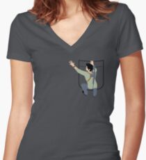Camiseta entallada de cuello en V Inexplorado