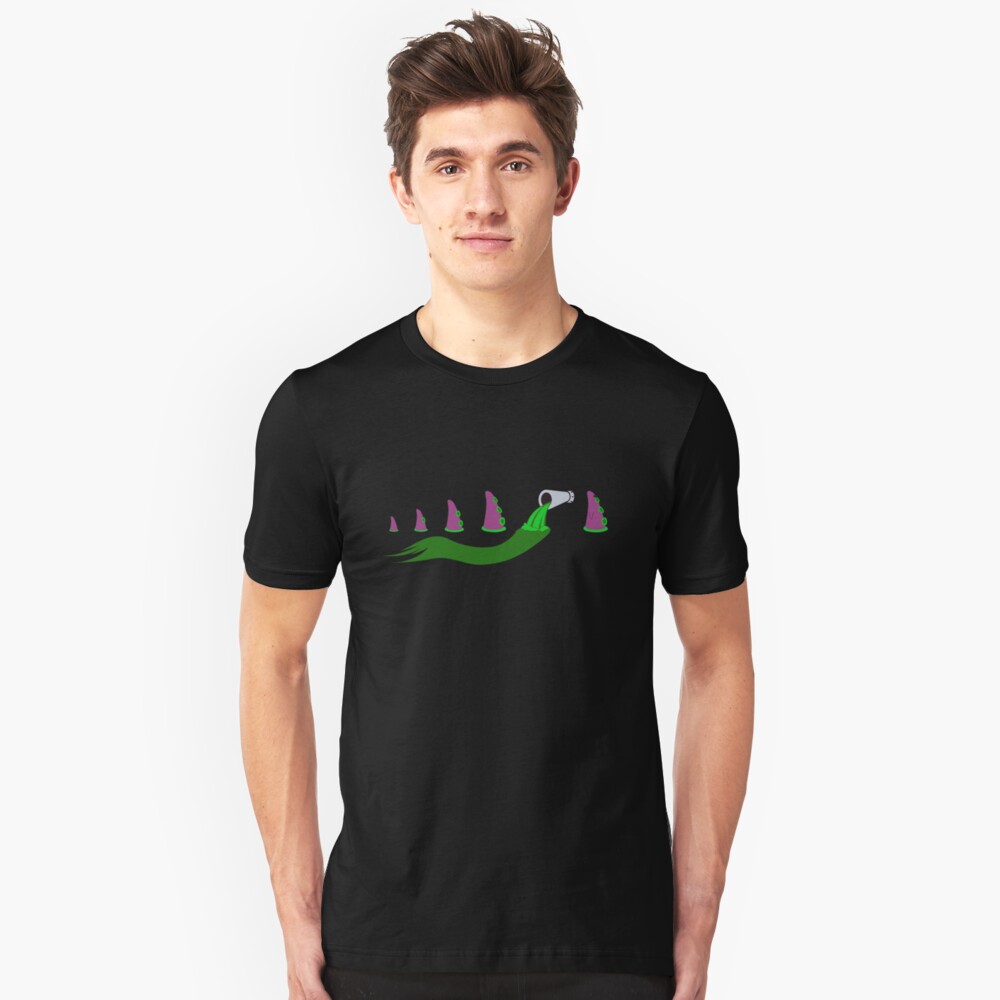 Evolution of Purple Tentacle Green Ooze Slim Fit T-Shirt