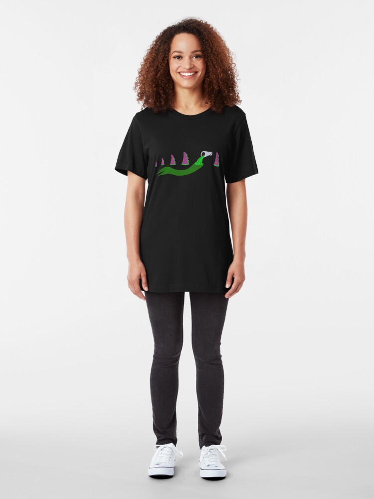 Alternate view of Evolution of Purple Tentacle Green Ooze Slim Fit T-Shirt