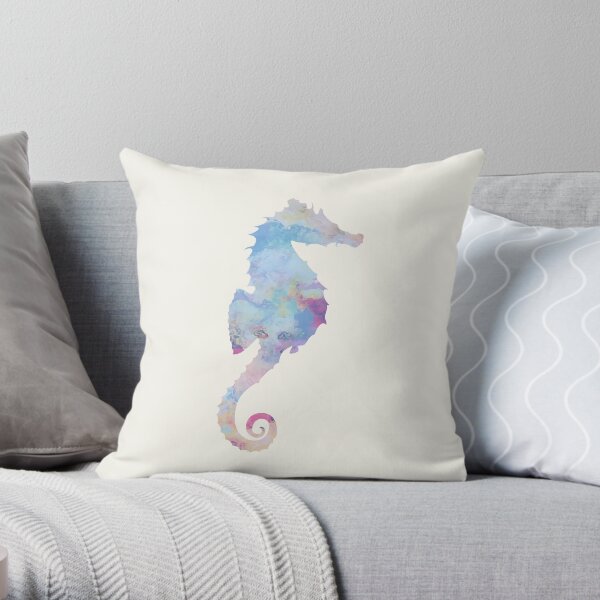 AFE Watercolor Seahorse Throw Pillow
