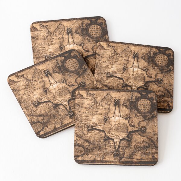 Item preview, Ancient World Traveler - Map & Compass Rose designed and sold by NaturePrints.