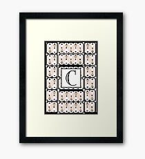 1920s Pink Champagne Deco Monogram letter C Framed Print