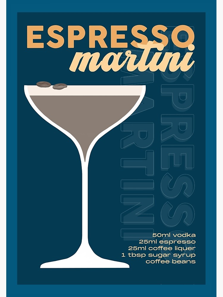 Espresso Martini Cocktail Print, Home Bar Poster Print, Kitchen