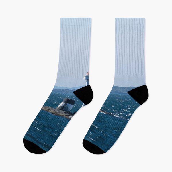 Item preview, Wonderful landscapes in Norway. Rogaland. Bragen Island Lighthouse. Scenic coastline in the south of Norway, Europe. Rocky skerries and seagulls. Islands in background. Rippled sea. designed and sold by Maurizio Fabbroni.