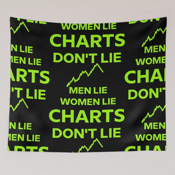 Item preview, Men lie, women lie, charts don't lie in lime green designed and sold by angelisart.