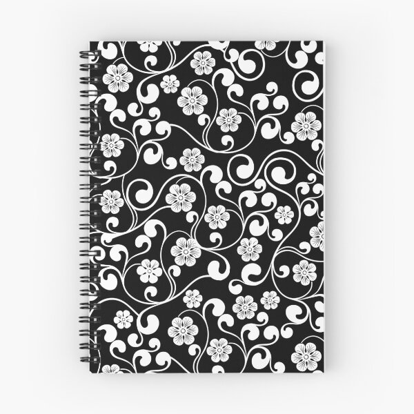Item preview, Retro style Flower and leaf pattern black and white designed and sold by RaionKeiji.