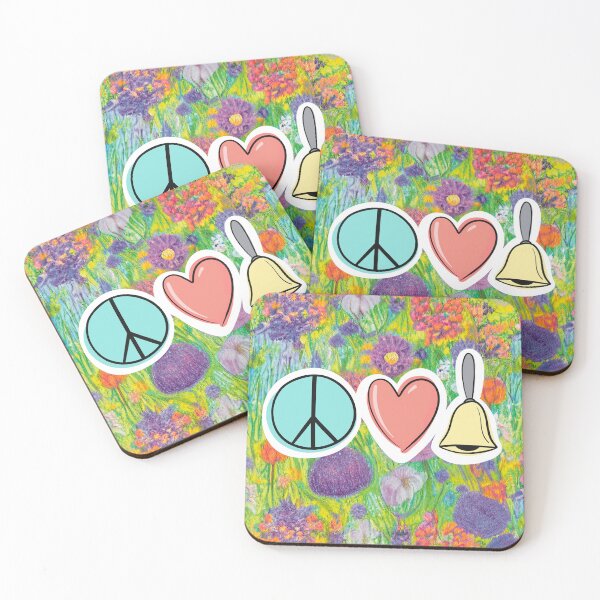 Item preview, Peace Love Handbells Easter Pastel Flower Pattern designed and sold by SubtleSplit.
