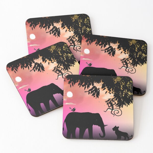 Item preview, Animal Friends in the Jungle,sunset designed and sold by zzzozzo.