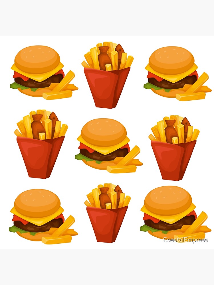 "Hamburger and hot chips" Poster for Sale by CoastalEmpress Redbubble