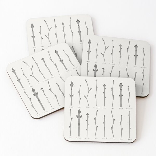 Item preview, Native tree buds and tree shoots infographic / chart (German) designed and sold by Iris Luckhaus.