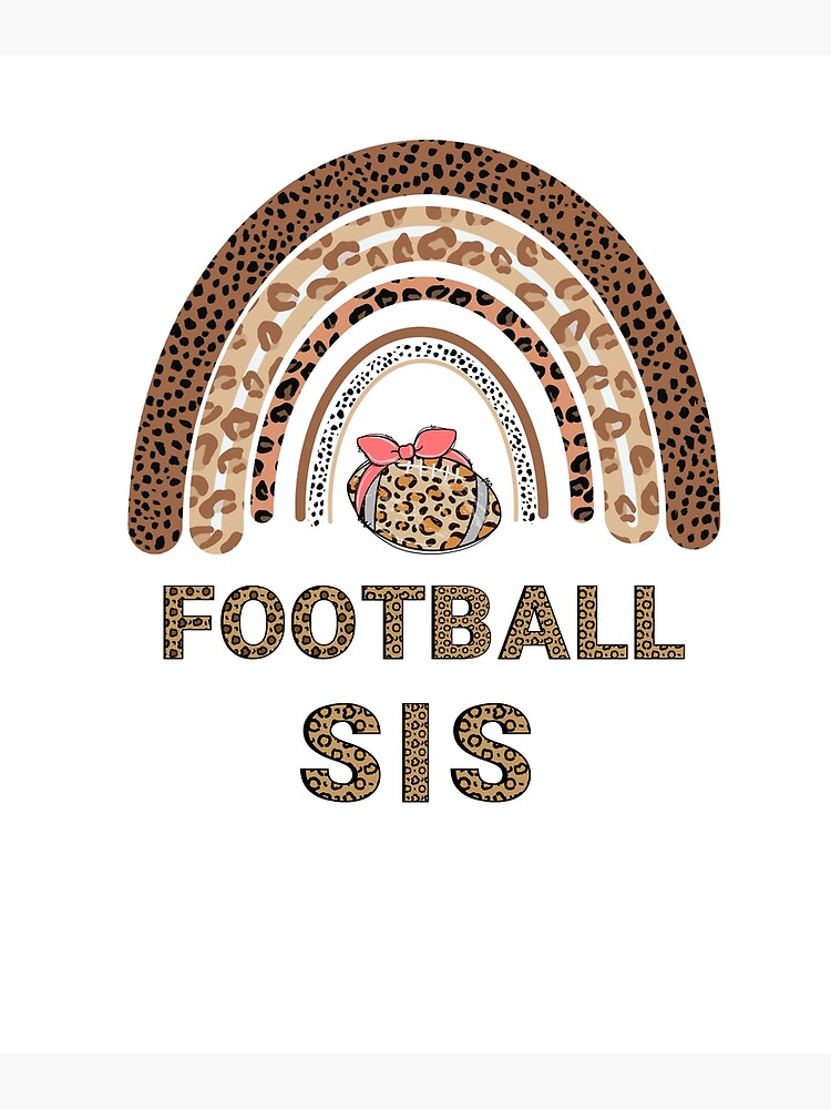 Leopard Rainbow American Football Sis Family Matching Sister Premium T-Shirt