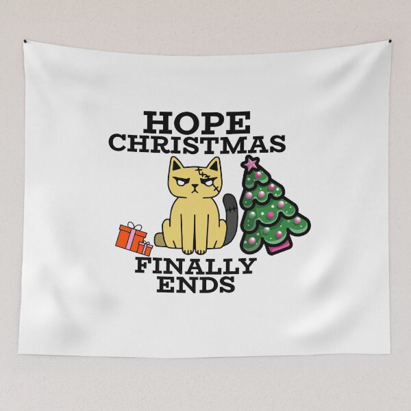 Item preview, Hope Christmas finally ends-Christmas crazy upset cat with scar designed and sold by josephsteez.