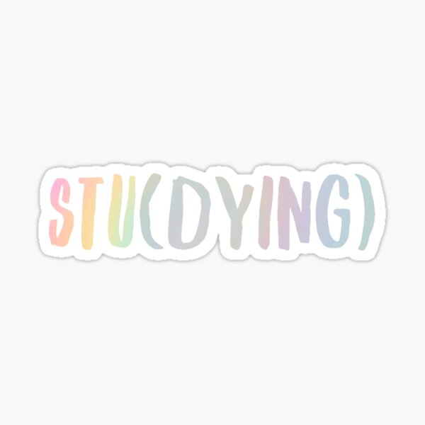 Vista previa del artículo con la obra «Estudiando Tie Dye College», diseñado y vendido por Stickers by @molllyclare.
