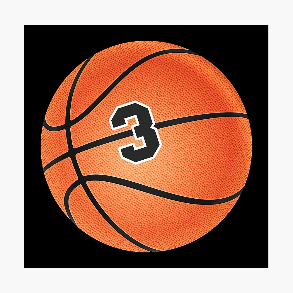 Basketball ball number 3, three Sticker for Sale by TheCultStuff